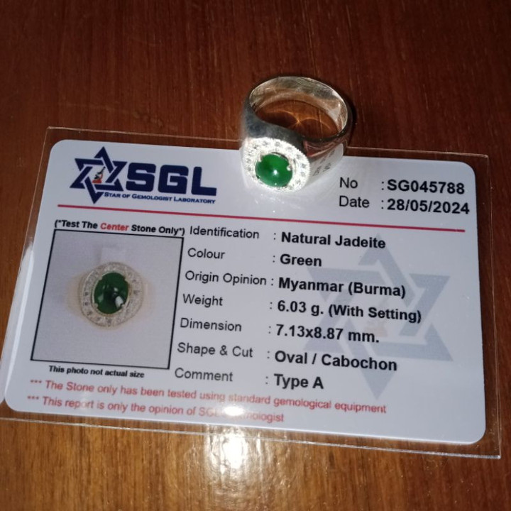 Authentic Burmese Jade Ring | 925 Sterling Silver (#59)