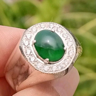 Authentic Burmese Jade Ring | 925 Sterling Silver (#59)