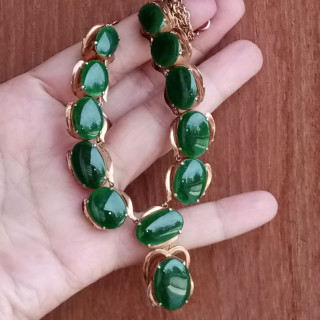 Genuine Burmese Jade Necklace | Sterling Silver | Certificate Included