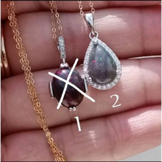 Black Opal Necklace | Sterling Silver Pendant | 22cm Chain