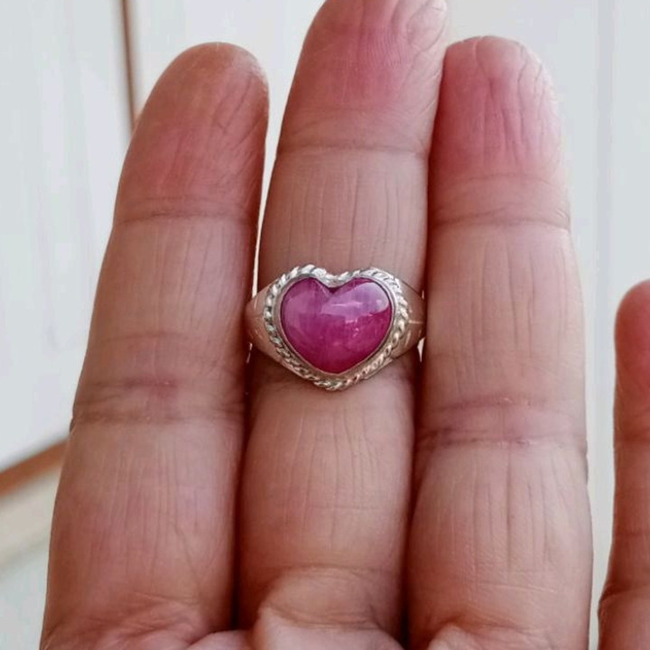 Genuine Burmese Ruby Ring in Sterling Silver (Size 53)