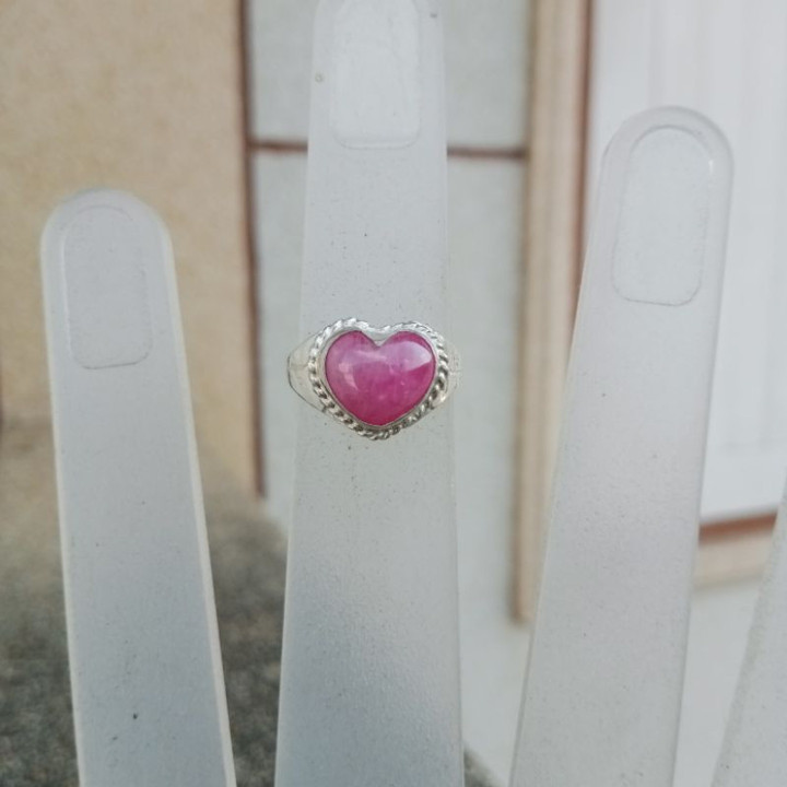 Genuine Burmese Ruby Ring in Sterling Silver (Size 53)