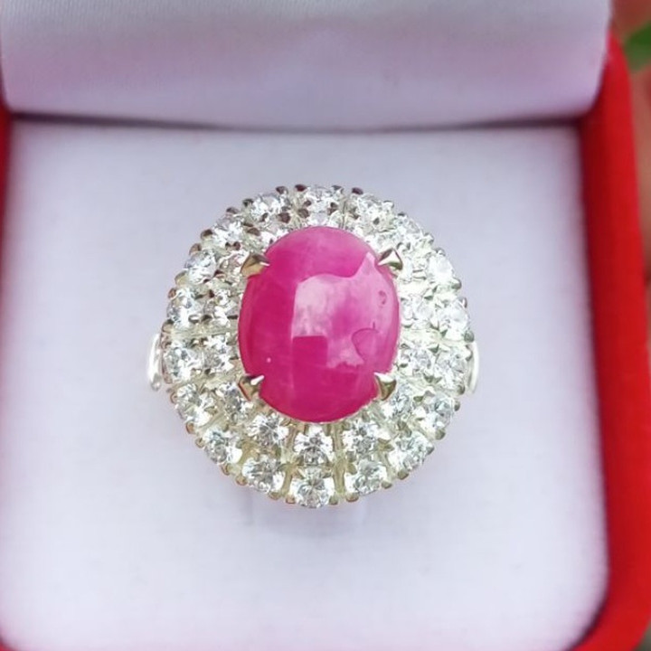 Genuine Burmese Ruby Ring | Natural 6.60ct, Size 55 Sterling Silver