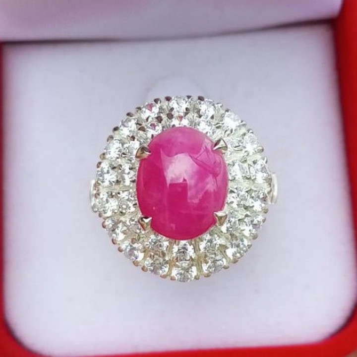 Genuine Burmese Ruby Ring | Natural 6.60ct, Size 55 Sterling Silver