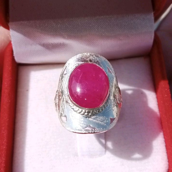 Genuine Ruby Ring | Natural Ruby in Sterling Silver | Size 59