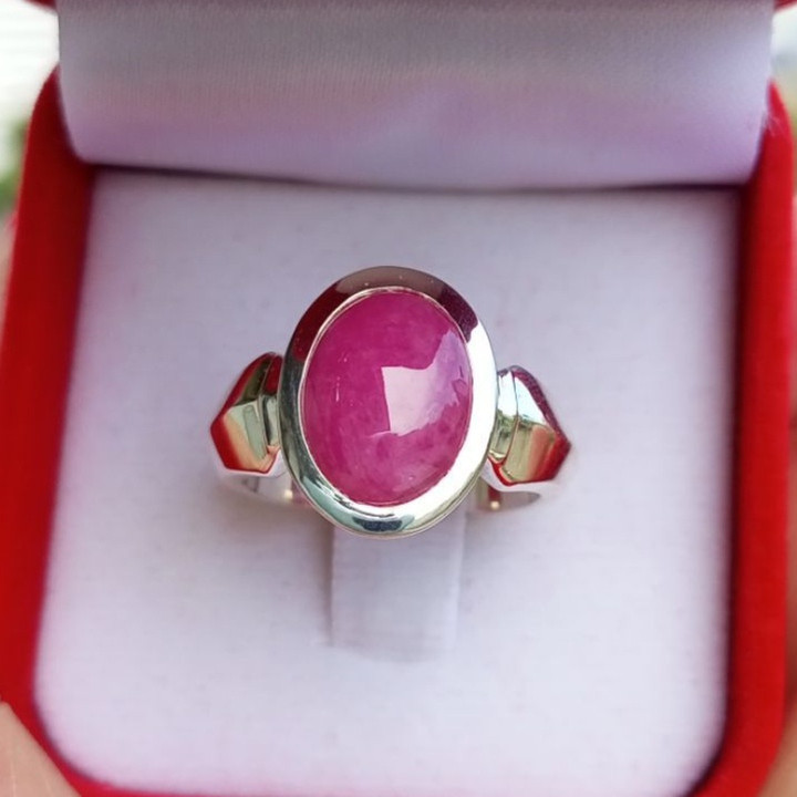 Genuine Burmese Ruby Ring | 6.15ct Natural Burma Ruby in Sterling Silver