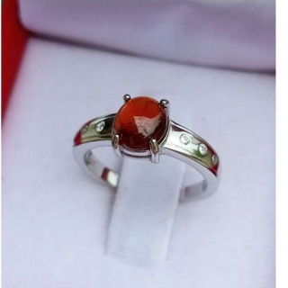 Genuine Garnet Ring | Size 52 | Cabochon Cut