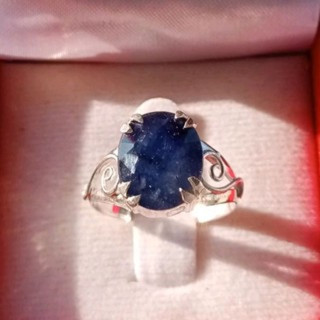 Sterling Silver Blue Sapphire Ring - Genuine and Natural