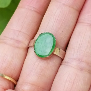 Genuine Burmese Jadeite Ring | Natural and Glassy Texture