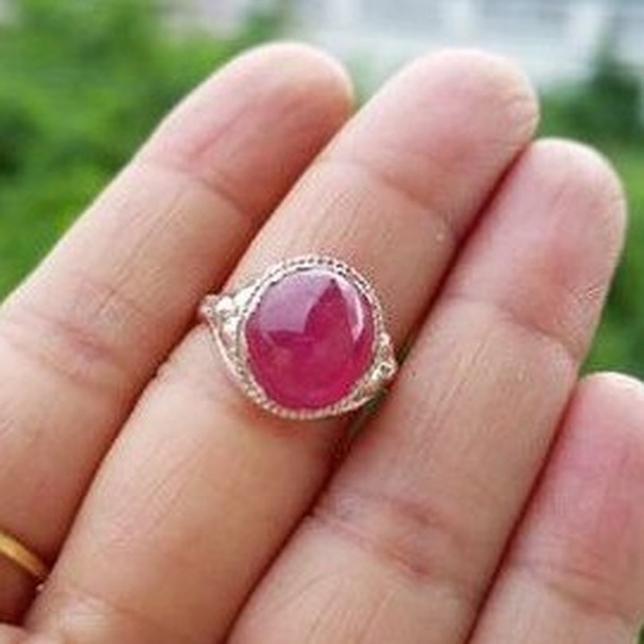 Sterling Silver Ruby Ring | Size 56 | Genuine Gemstone