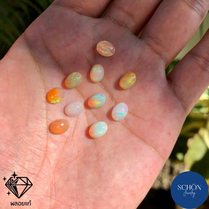 Genuine Opal Stone (6x8mm) - Sparkling Natural Gemstone