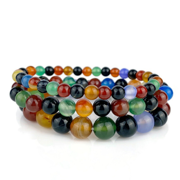 Pulsera de ágata para el equilibrio y la felicidad | AG5 | 6-10 mm