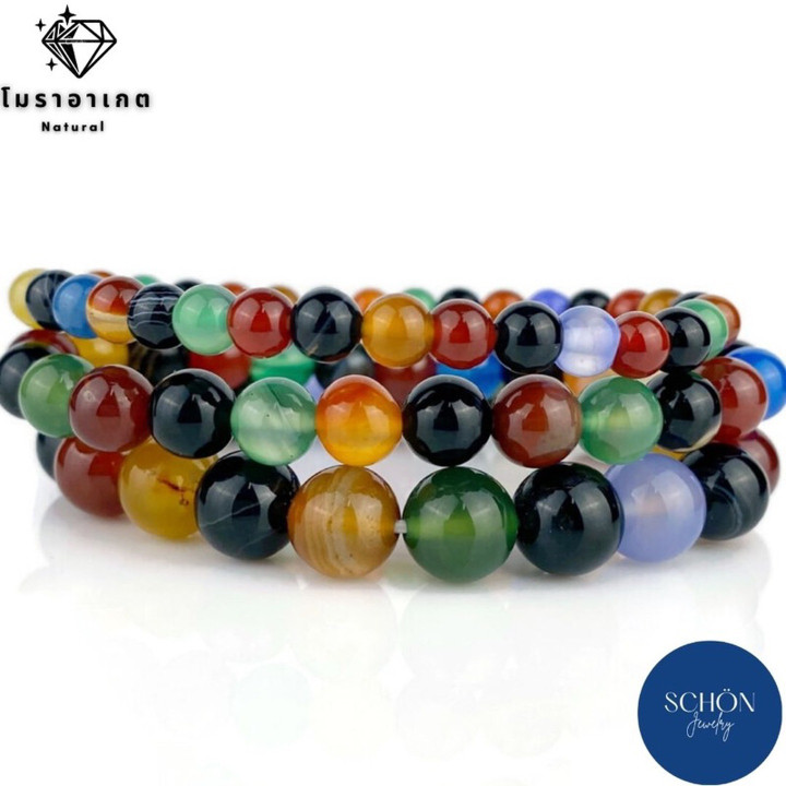 Pulsera de ágata para el equilibrio y la felicidad | AG5 | 6-10 mm