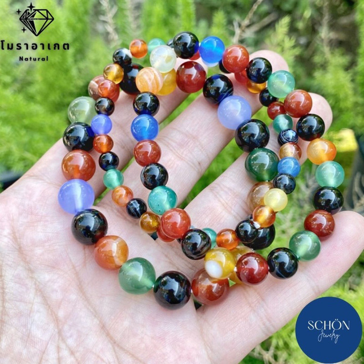 Pulsera de ágata para el equilibrio y la felicidad | AG5 | 6-10 mm