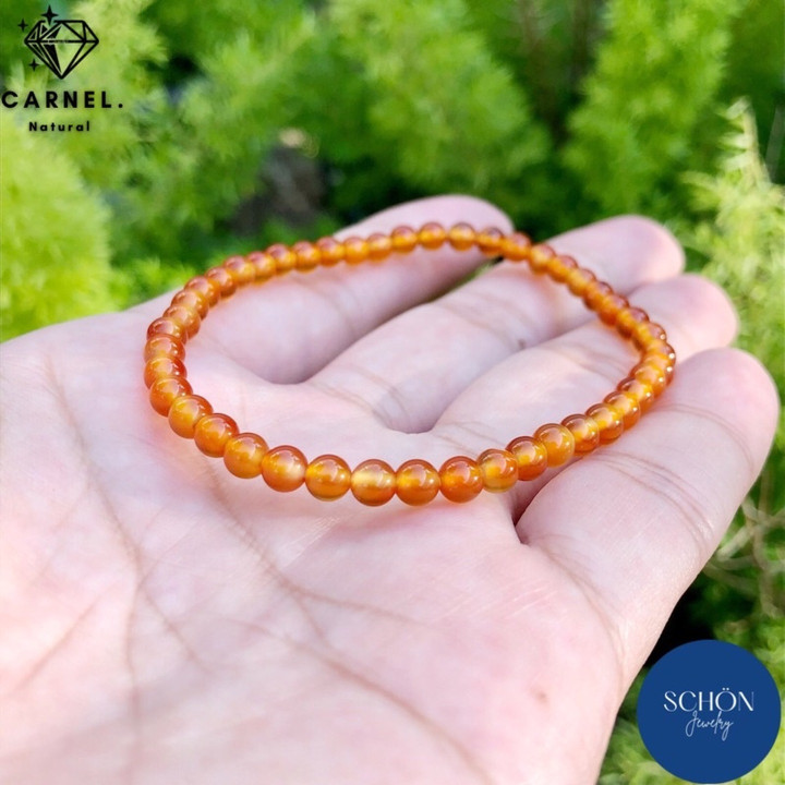 Pulsera de cornalina | Piedra preciosa roja de la suerte y la buena fortuna