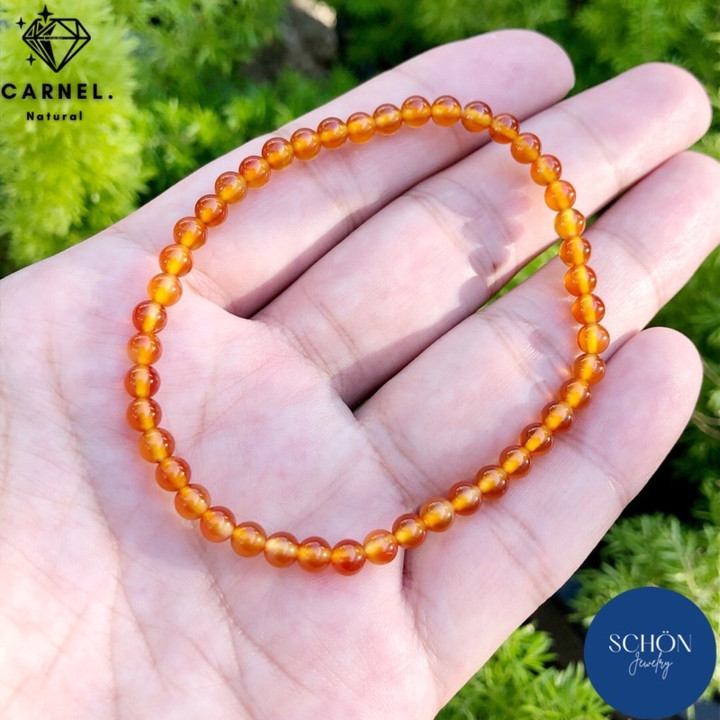 Pulsera de cornalina | Piedra preciosa roja de la suerte y la buena fortuna