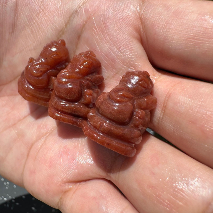 Genuine Jade and Sunstone Ganesha Statue - Blessings for Success