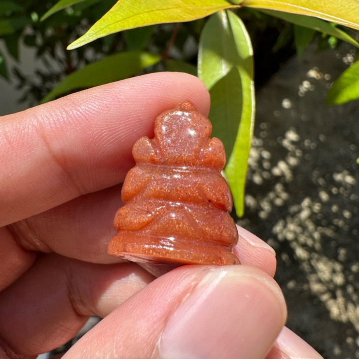 Genuine Jade and Sunstone Ganesha Statue - Blessings for Success