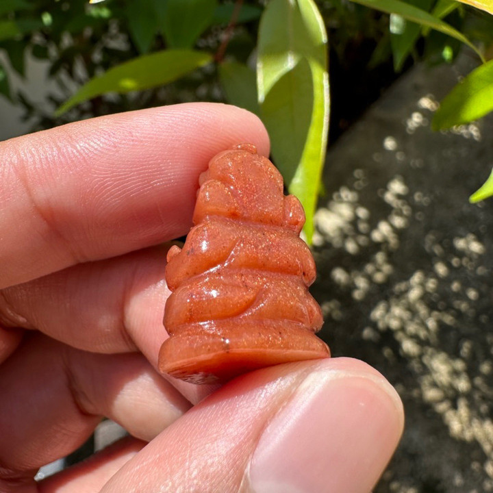 Genuine Jade and Sunstone Ganesha Statue - Blessings for Success