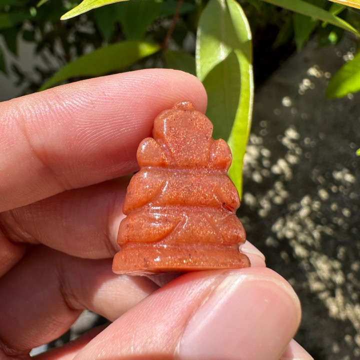 Genuine Jade and Sunstone Ganesha Statue - Blessings for Success