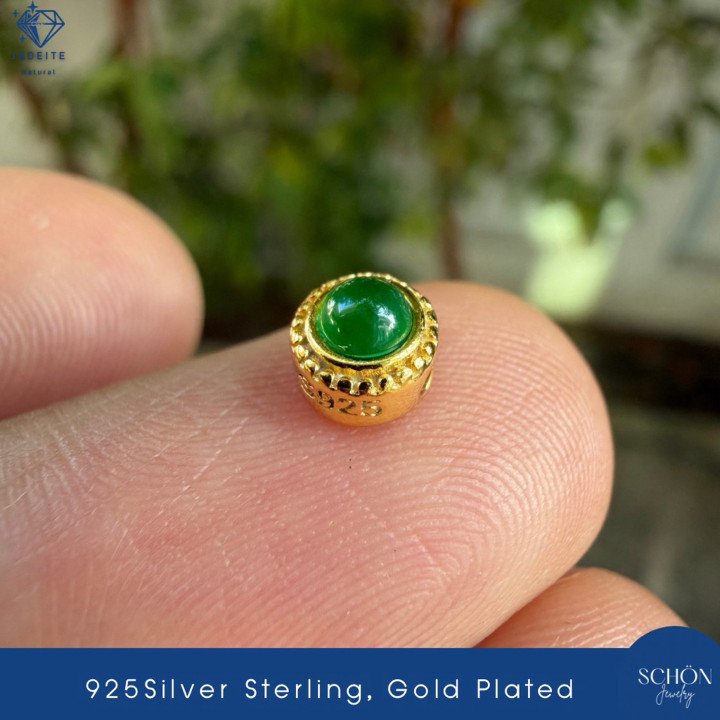 Auténtico dije imperial de jade | Plata de ley y chapado en oro