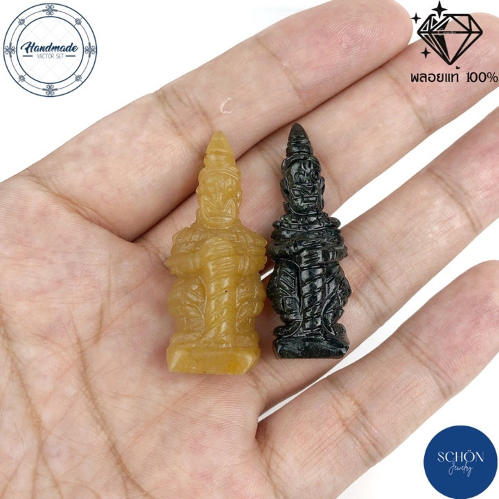 Black Jade Thao Wessuwan Statue | Authentic Thai Artifact