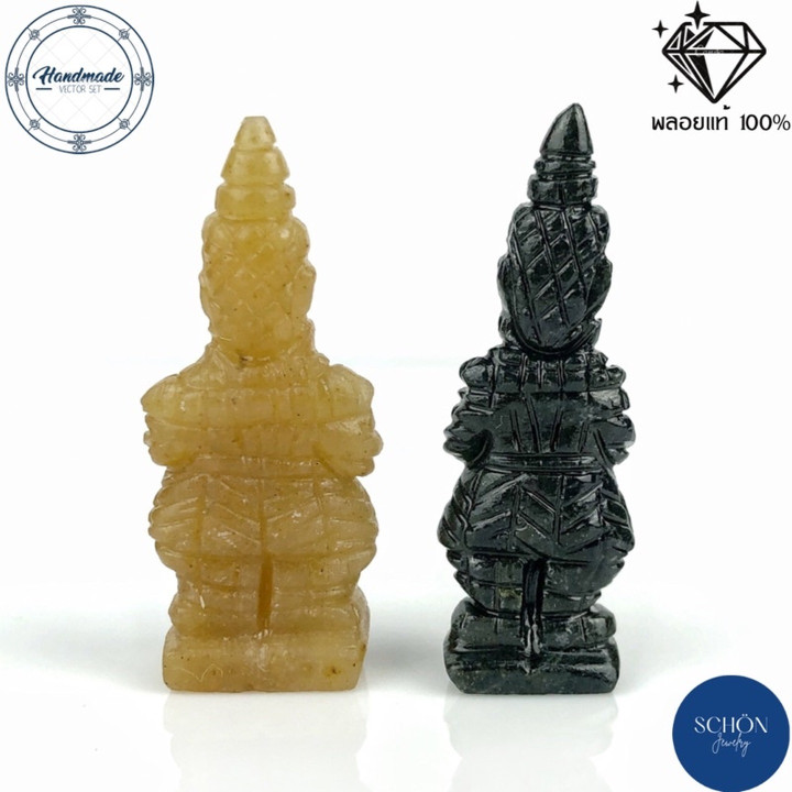 Black Jade Thao Wessuwan Statue | Authentic Thai Artifact