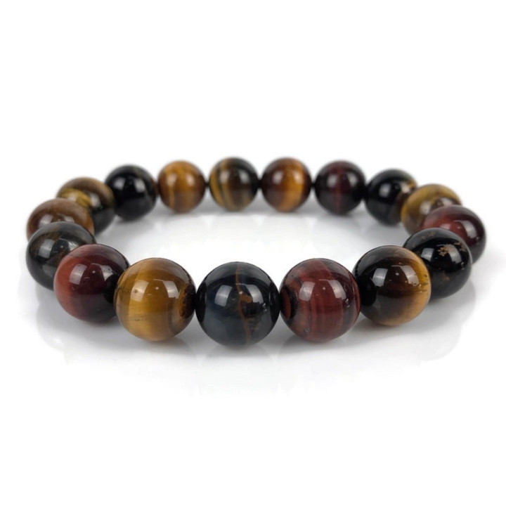 Pulsera de ojo de tigre de los Tres Mosqueteros - Piedra natural elástica
