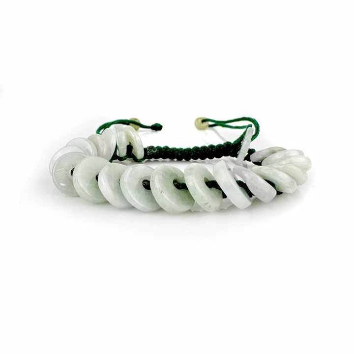 Pulsera trenzada de jade birmano - Auténtica y vibrante