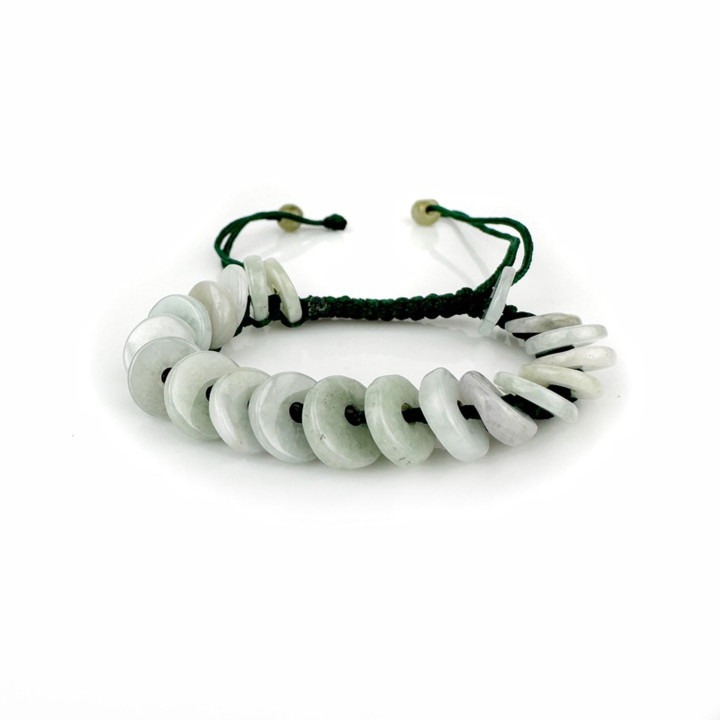 Pulsera trenzada de jade birmano - Auténtica y vibrante