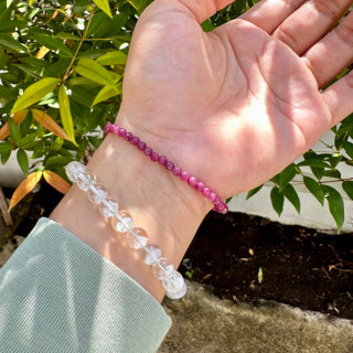 Radiant Ruby Bracelet: Natural Facets, 4mm Gemstones