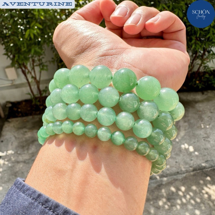 Pulsera de aventurina: Cuentas de piedras preciosas que atraen la oportunidad y la buena suerte.