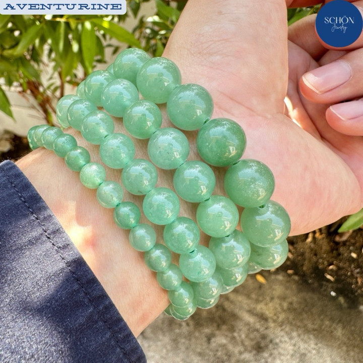Pulsera de aventurina: Cuentas de piedras preciosas que atraen la oportunidad y la buena suerte.
