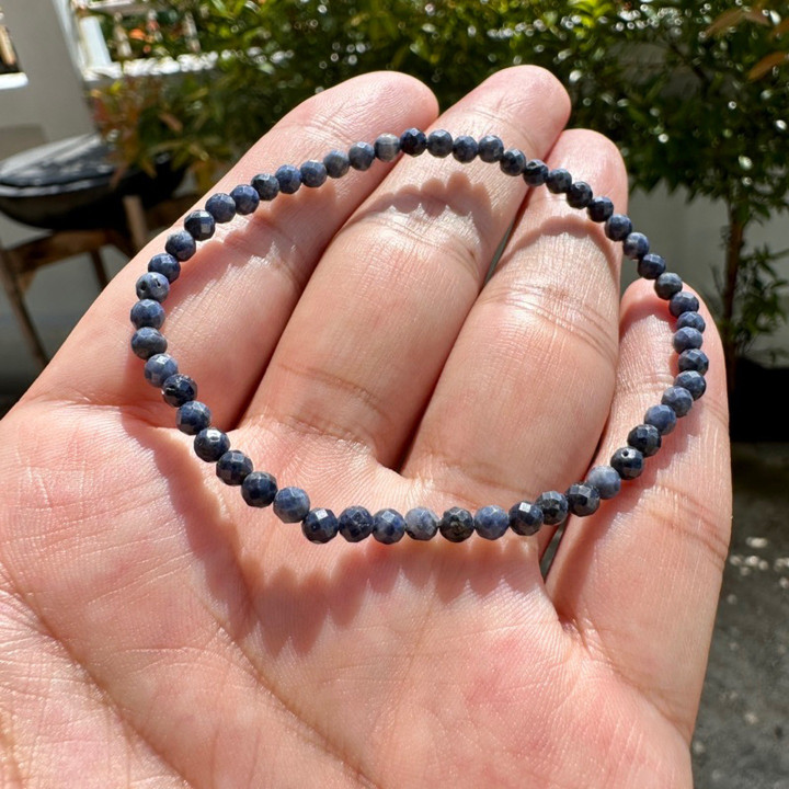Pulsera de zafiro azul auténtico | BSP-CUT4 | Brillo facetado