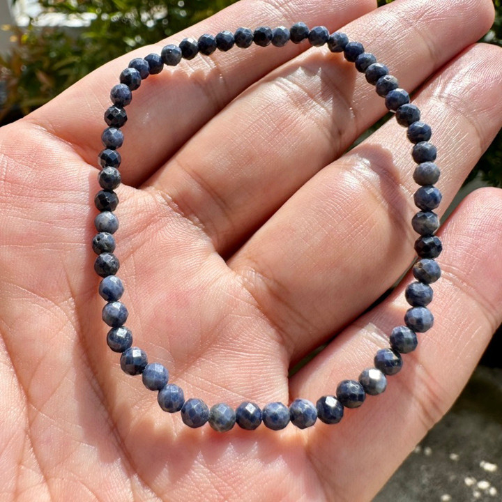 Pulsera de zafiro azul auténtico | BSP-CUT4 | Brillo facetado