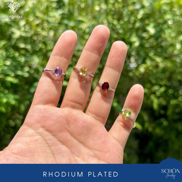 Genuine Gemstone Ring | Amethyst, Citrine, Peridot, Garnet