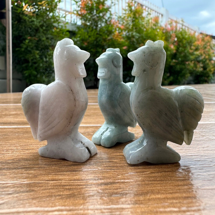 Burmese Jade Rooster - Feng Shui Charm and Auspicious Gift