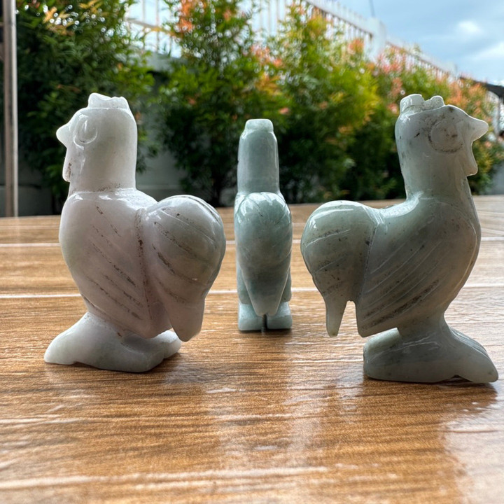 Burmese Jade Rooster - Feng Shui Charm and Auspicious Gift