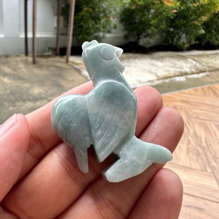 Burmese Jade Rooster - Feng Shui Charm and Auspicious Gift