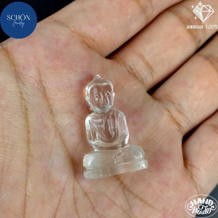 Emerald Buddha Statuette: Natural Jadeite and Sacred Elements