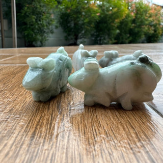 Burmese Jade Ganesha Mouse Figurine | Musika