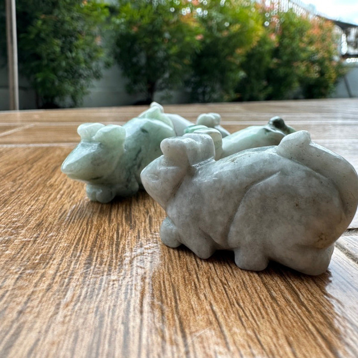 Burmese Jade Ganesha Mouse Figurine | Musika