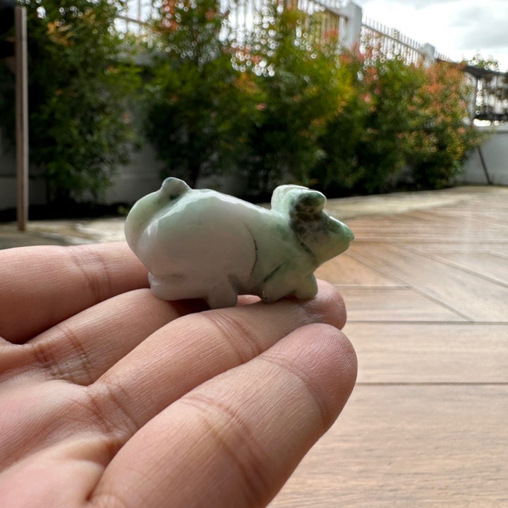 Burmese Jade Ganesha Mouse Figurine | Musika
