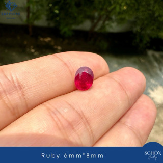 Genuine Ruby and Sapphire Ring Heads - Faceted 6x8mm