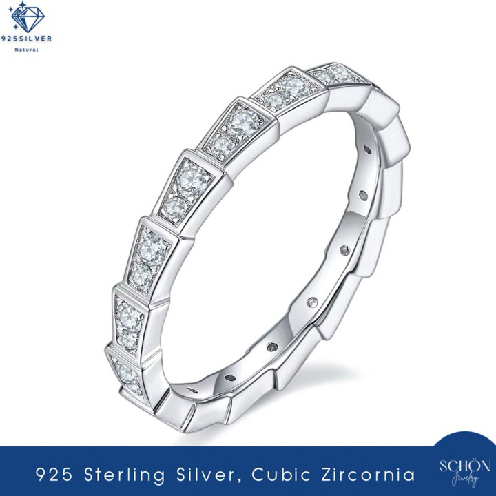 Sterling Silver CZ Ring | Minimalist, Rhodium Plated