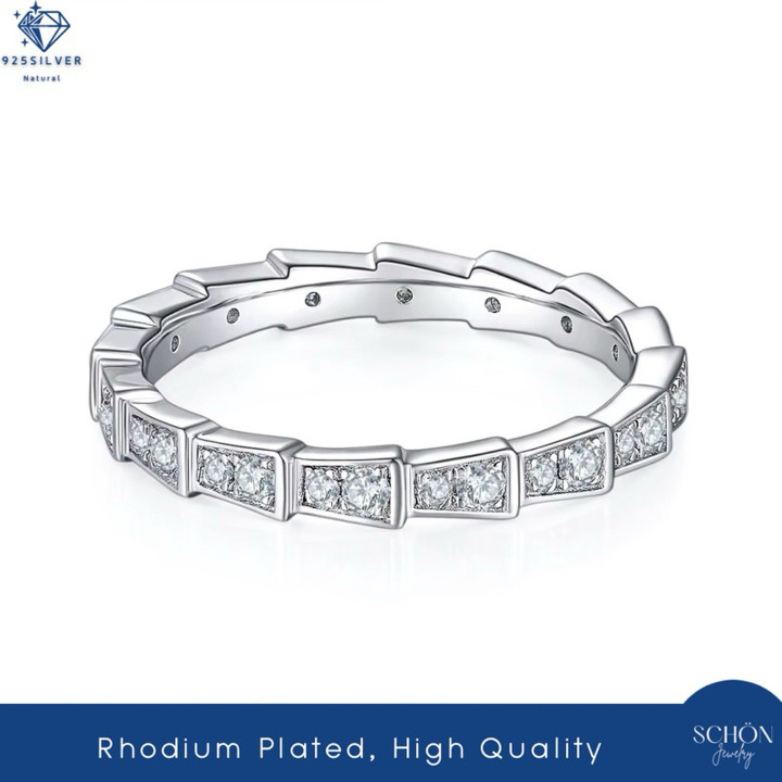 Sterling Silver CZ Ring | Minimalist, Rhodium Plated