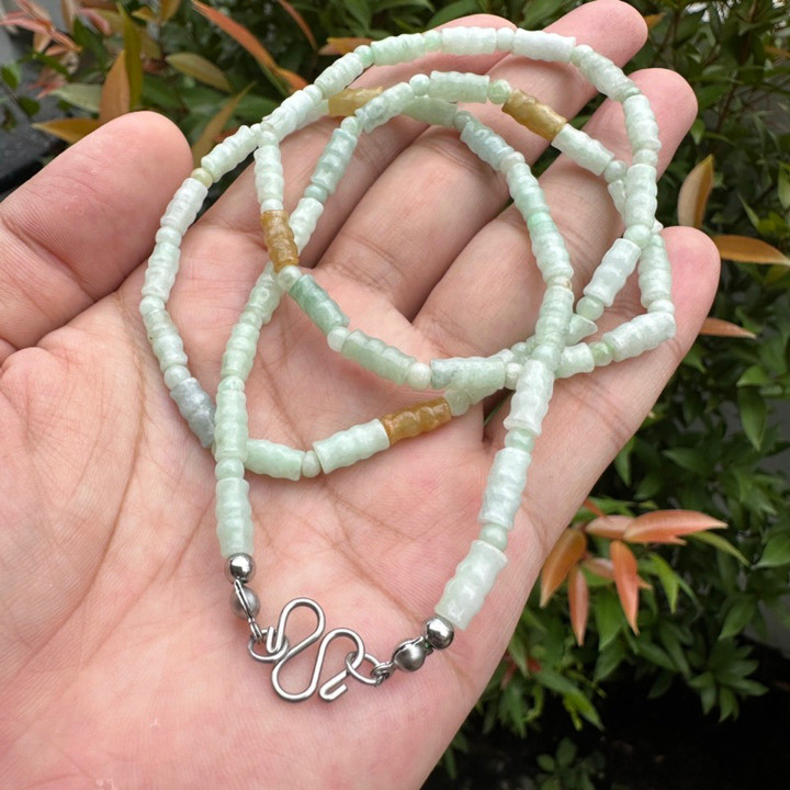 Echte burmesische Jade-Halskette | 61 cm (24 Zoll) – Klassisches Design