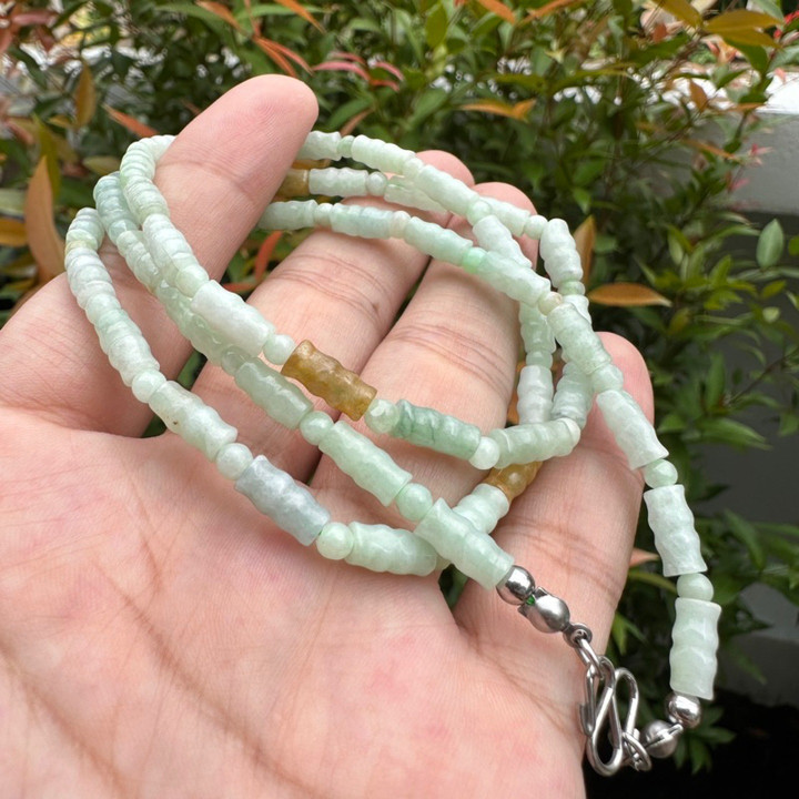 Echte burmesische Jade-Halskette | 61 cm (24 Zoll) – Klassisches Design