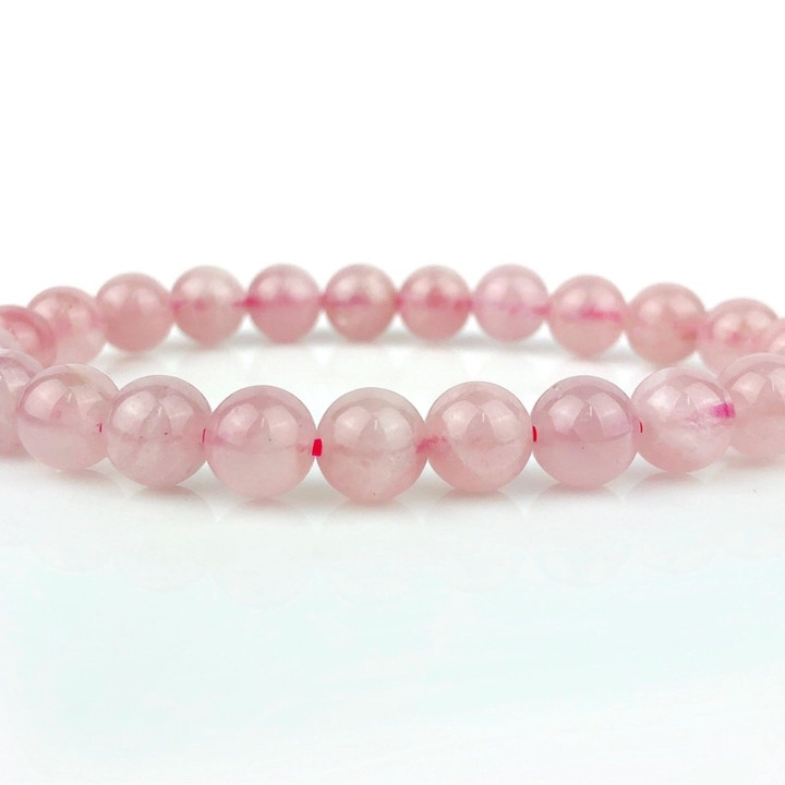 Pulsera de cuarzo rosa: natural y duradera, piedra curativa rosa.