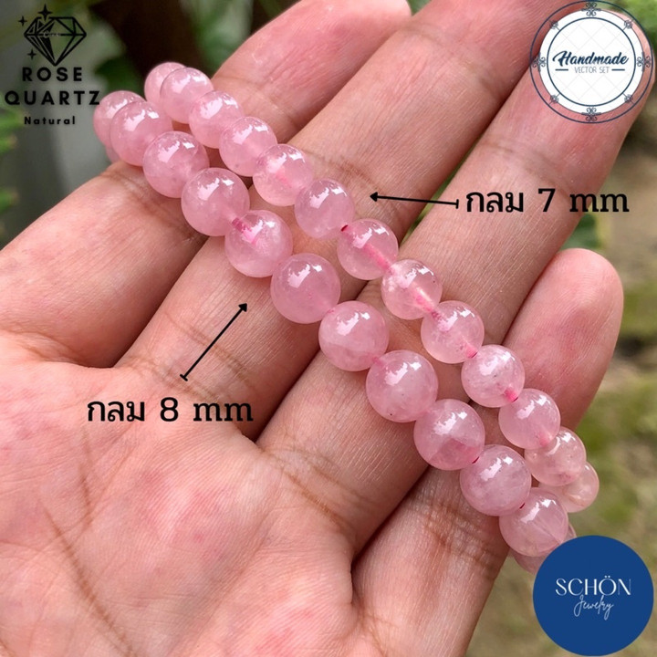 Pulsera de cuarzo rosa: natural y duradera, piedra curativa rosa.